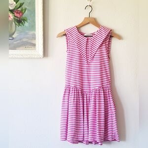 VINTAGE - LORD & TAYLOR Nautical Pink Striped Kids Dress